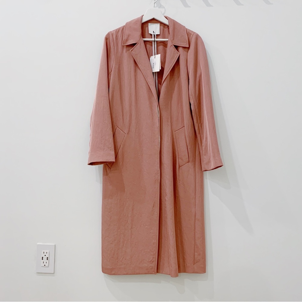 [SOLD] Sandro Flowing Duster Coat in Pink Rose Size 34